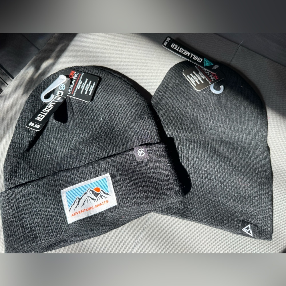 Black Adventure Beanie Set